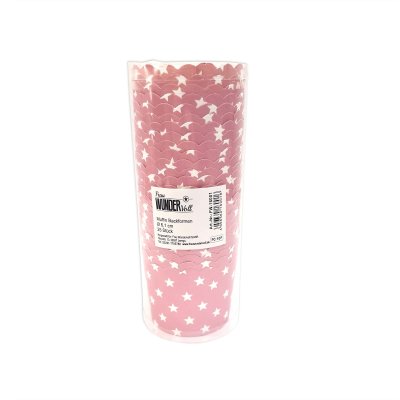 Muffin Backformen, rosa, weiße Sterne, Durchmesser 6,1 cm