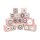 DIY Adventskalender Vorfreude zum Befüllen, 24 Faltschachteln rosa 7(L)x7(B)x7(H)cm (gefaltet), XL Ziffern pastell/Weihnachten, Aufkleber, Würfelbox, Faltverpackung, Schachteln