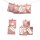 DIY Adventskalender zum Befüllen Bescherung, Papiertueten flach 13x16,5cm, rosa, Ziffern rosa-grau