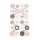 Adventskalenderzahlen in liebevoll gestalteten Designs 24 Aufkleber, für 1 Kalender, rosa-grau, Durchmesser 4 cm