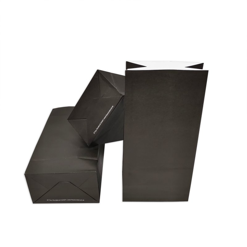 50 Kraftpapiertüten Mit Henkeln – Schwarz, 32x12x42 Cm, Für Geschenke & Shopping