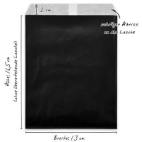 25 Papiertüten schwarz, 13 x 16,5 cm, 45 Gramm...