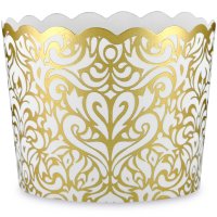 25 Muffin Backformen, weiß gold Ornament/Barock, Durchmesser 6,1 cm / Muffinbackform, Muffinform, Backformen, Backförmchen, Cupcake Formen, Muffin Förmchen Papier