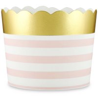 25 Muffin Backformen, gold rosa Streifen, Durchmesser 6,1 cm / Muffinbackform, Muffinform, Backformen, Backförmchen, Cupcake Formen, Muffin Förmchen Papier