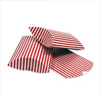 12 KISSENSCHACHTELN rot / weiß Streifen 21x12cm (flach), 15x12x4,5cm (gefaltet), 250 Gramm Papier / Kissenverpackungen, Pillow box, Faltverpackung, Geschenkverpackung, Gastgeschenk, Hochzeit