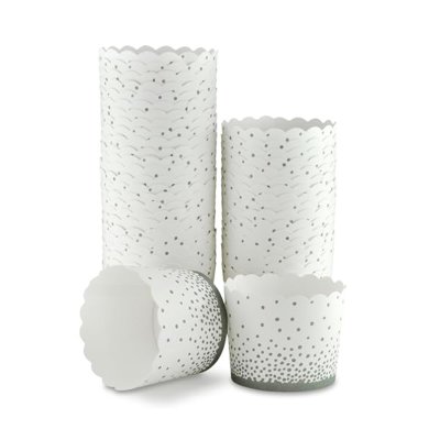 25 Muffin Backformen weiß, grau Konfetti Punkte, Durchmesser 6,1 cm/ Muffins Muffinbackform Muffinform Form Backförmchen Cupcake Formen Förmchen Papier Cupcakeformen