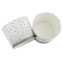 100 Muffin Backformen weiß, grau Konfetti Punkte, Durchmesser 6,1 cm/ Muffins Muffinbackform Muffinform Form Backförmchen Cupcake Formen Förmchen Papier Cupcakeformen