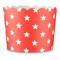 100 Muffin Backformen rot, weiße Sterne,...