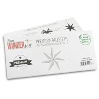Premium Faltsterne matt weiß m. Magnetverschluss 5 Stück (3x Ø 30cm + 2x Ø 40cm) 7 Zacken geschlossene Oberfläche / Weihnachtsstern Adventsstern Weihnachten Advent Fenster Papierstern