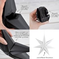 Premium Faltsterne matt weiß mit Magnetverschluss 3 Stück Durchmesser 30cm, 7 Zacken geschlossene Oberfläche / Weihnachtsstern Adventsstern Weihnachten Advent Fenster Papierstern