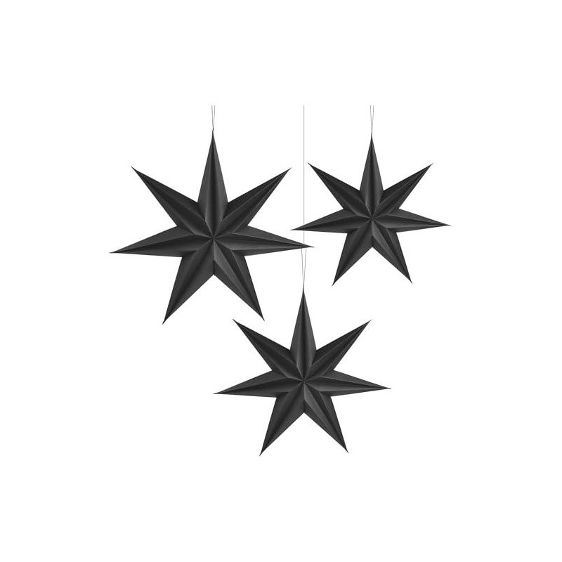 Premium Faltsterne matt schwarz mit Magnetverschluss 3 Stck Durchmes, 9,99