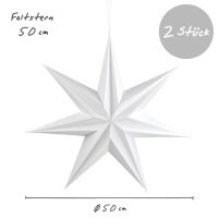 Premium Faltsterne matt weiß m. Magnetverschluss 5 Stück (3x Ø 40cm + 2x Ø 50cm) 7 Zacken geschlossene Oberfläche / Weihnachtsstern Adventsstern Weihnachten Advent Fenster Papierstern
