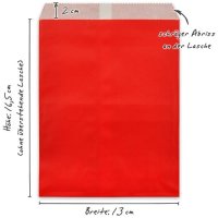 50 Papiertüten rot, 13 x 16,5 cm, 45 Gramm Papier,...