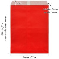 100 Papiertüten rot, 13 x 16,5 cm, 45 Gramm Papier,...
