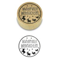 Stempel - Wundervolle Weihnachten- aus Holz, Schrift-/...
