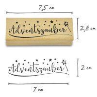 Stempel - Adventszauber - aus Holz, Schrift-/ Motivgröße: 7x2cm / Weihnachten Adventskalender Motivstempel Handstempel Dekostempel Gummistempel Geschenke