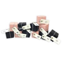 DIY Adventskalender Vorfreude zum Befüllen, 24 Faltschachteln matt schwarz rosa 7x7x7cm (gefaltet), Zahlen Stempel - Weihnachten Würfelbox Faltverpackung Schachtel Kasten