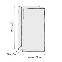12 Papiertüten mit Boden - matt schwarz, gold Sterne, 100g Papier
