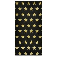 12 Papiertüten mit Boden - matt schwarz, gold Sterne, 100g Papier