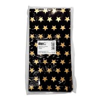 12 Papiertüten mit Boden - matt schwarz, gold Sterne, 100g Papier