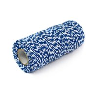 Frau WUNDERVoll® 95 METER GARN BLAU aus Baumwolle, ca. 1mm Stärke / Bakers Twine, Kordel, Dekogarn, Schnur, Gastgeschenk, Hochzeit, Anhänger, Bastelgarn