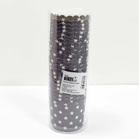 50 MUFFIN BACKFORMEN GRAU, WEISSE STERNE Durchmesser 6,1 cm / Muffinbackform, Muffinform, Backformen, Backförmchen, Cupcake Formen, Muffin Förmchen Papier