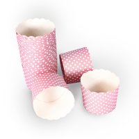 50 MUFFIN BACKFORMEN ROSA, WEISSE PUNKTE Durchmesser 6,1...