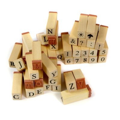 42-teiliges Stempelset - Alphabet, Zahlen, Sonderzeichen & Symbole