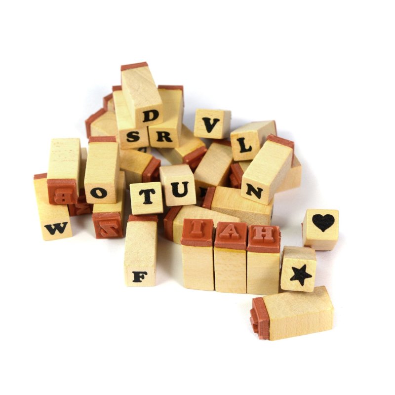 42 Holzstempel Set – Alphabet, Zahlen & Symbole Für Karten, Scrapbooking Und Bastelprojekte