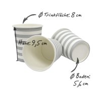 60 PAPPBECHER TÜRKIS, STERNE, 240 ml / Einwegbecher, Trinkbecher, Papierbecher, Einweggeschirr, Geschirr, Hochzeit, Kindergeburtstag, Partygeschirr