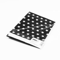 25 Papiertüten schwarz Sterne, 13 x 16,5 cm, 45 Gramm Papier, flach / Candy Bar, Hochzeit, Kindergeburtstag, Papiertütchen, Candybag, Tüten, Mitgebseltüten