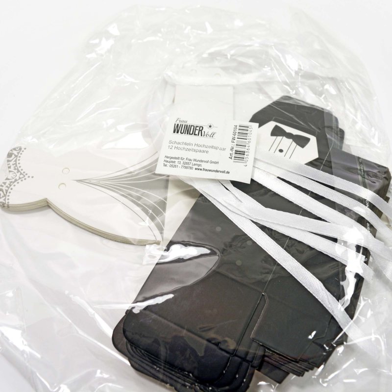 Frau WUNDERVoll® 24 SCHACHTELN BRAUTPAAR, 12x Braut und 12x Bräutigam