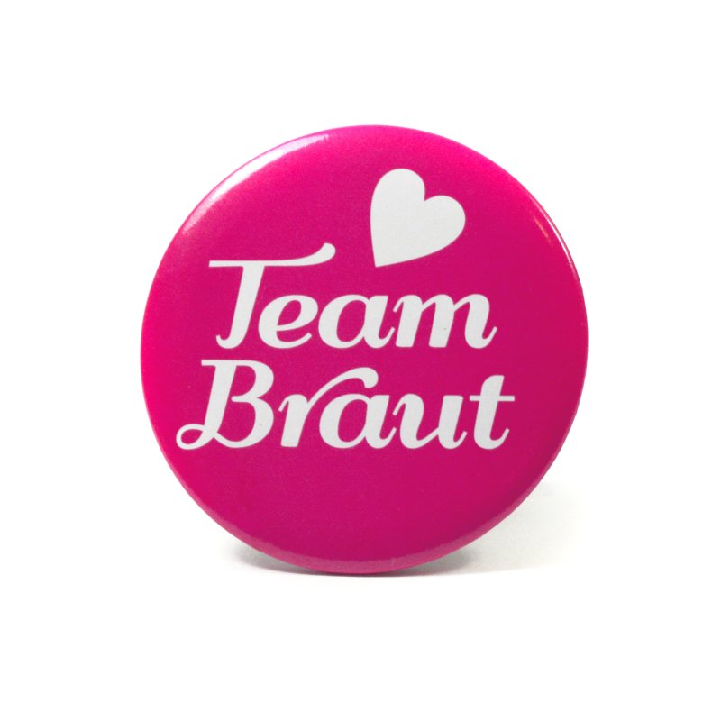 Frau WUNDERVoll® 6 JGA BUTTONS PINK, TEAM BRAUT / junggesellenabschie ...
