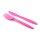 Frau WUNDERVoll® 120TEILIGES EINWEGBESTECK ROSA, (60x Gabel + 60x Messer) / Einwegbesteck, Kunststoffbesteck, Messer, Gabel, Einwegbesteck, Besteck, Hochzeit, Kindergeburtstag, Partybesteck