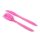 Frau WUNDERVoll® 120TEILIGES EINWEGBESTECK ROSA, (60x Gabel + 60x Messer) / Einwegbesteck, Kunststoffbesteck, Messer, Gabel, Einwegbesteck, Besteck, Hochzeit, Kindergeburtstag, Partybesteck