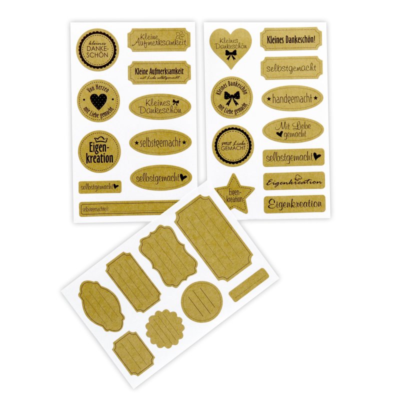 Frau WUNDERVoll® 76 AUFKLEBER VINTAGE MIT AUFDRUCK AUCH ZUM BESCHRIFT, 1,99 €