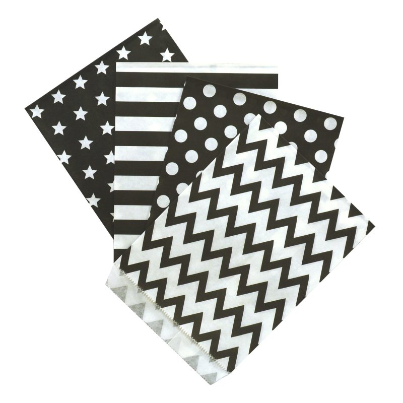 100 Schwarze Papier-Geschenktüten Mit Griffen – Mini-Größe 11,4 X 6,3 X 15,2 Cm, Ideal Für Süßigkeiten & Party