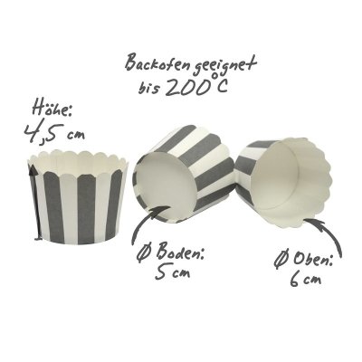 50 MUFFIN BACKFORMEN TÜRKIS, GRAUE STERNE Durchmesser 5 cm / Muffinbackform, Muffinform, Backformen, Backförmchen, Cupcake Formen, Muffin Förmchen Papier