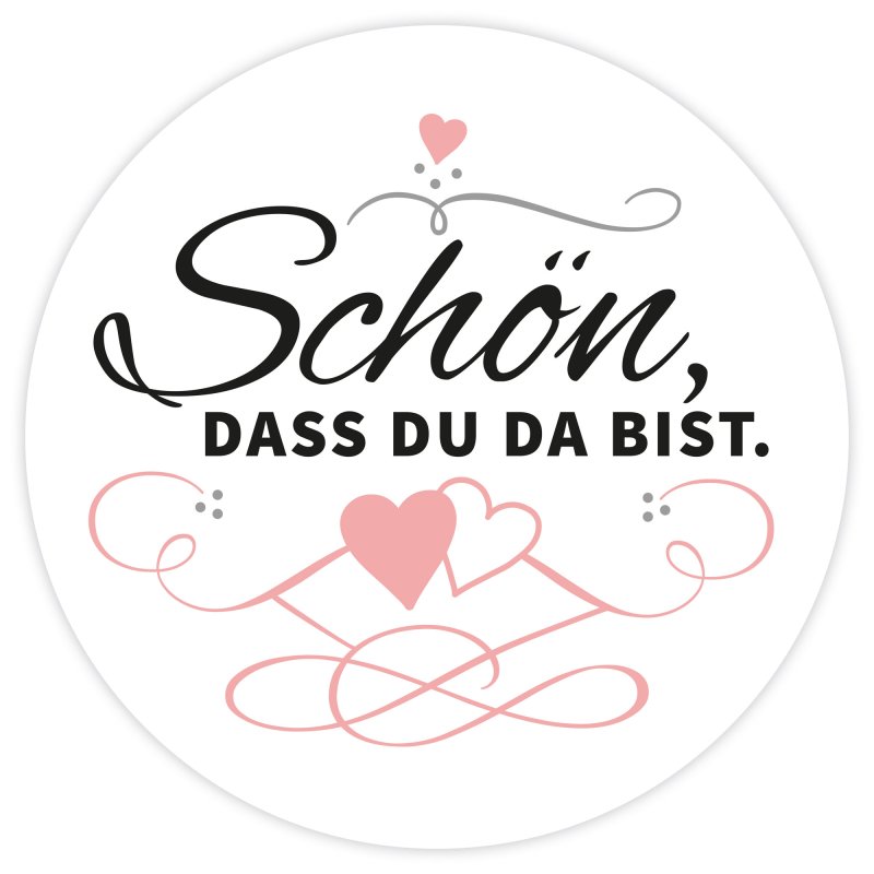 typographus Belle Dass du da Bist Adesivo Rosso 4 cm con Rami 72 Pezzi A