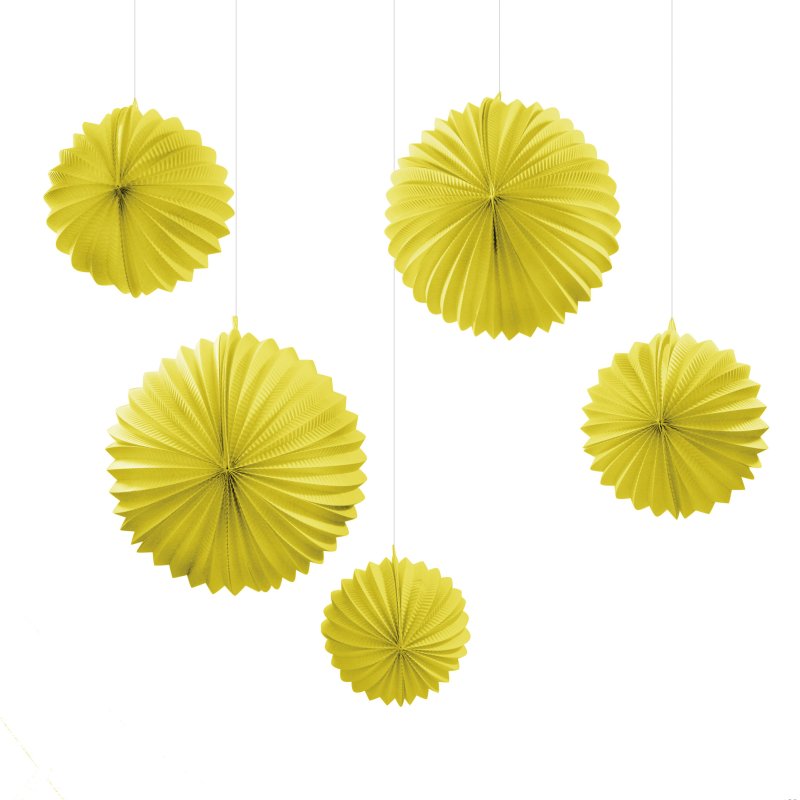 5er SET LAMPIONS, GELB, 3x Ø19, 2x Ø27,5 cm / Deko Hochzeit, Seidenpa, 7,50 €