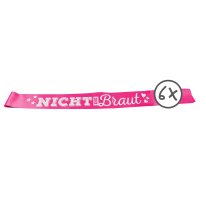 Frau WUNDERVoll® 6 JGA SCHÄRPEN PINK, NICHT DIE BRAUT /  junggesellenabschied, Mädchen, Braut, Hochzeit, JGA Deko, JGA Accessoires, Mädelsabend, Schleier, Traumbraut