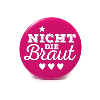 Orden Team Braut JGA Herz Anstecker Button Junggesellinnenabschied pink schwarz