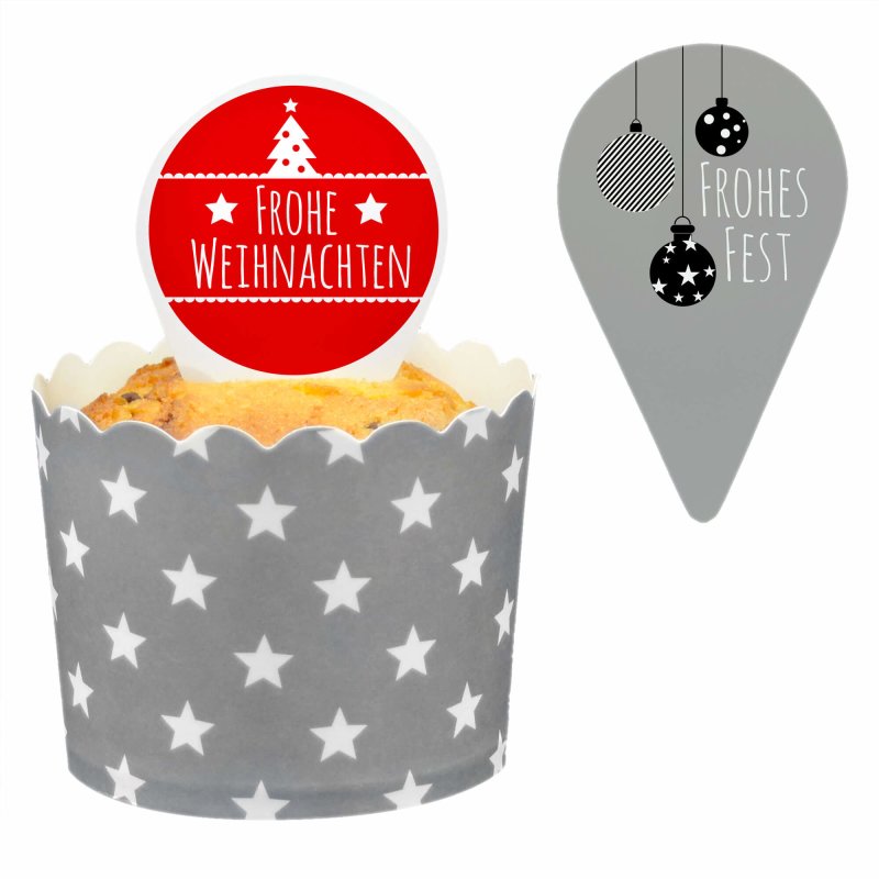 24 DEKO KUCHENTOPPER WEIHNACHTEN / Topper, Kuchenstecker, Muffin, Fei, 3,99 €