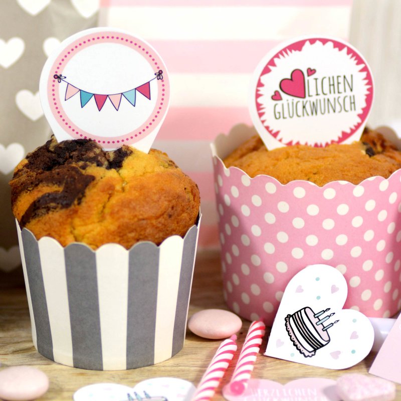Frau WunderVoll Kuchen-Topper Set – 24 Stück, 7 Cm Hoch, Lebensmittelecht, Für Geburtstag & Hochzeit