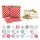 DIY Adventskalender zum Befüllen Bescherung, Papiertueten flach 13x16,5cm, rot Punkt, Ziffern pastell
