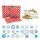 DIY Adventskalender zum Befüllen Bescherung, Papiertueten flach 13x16,5cm, rot Punkt, Ziffern blau