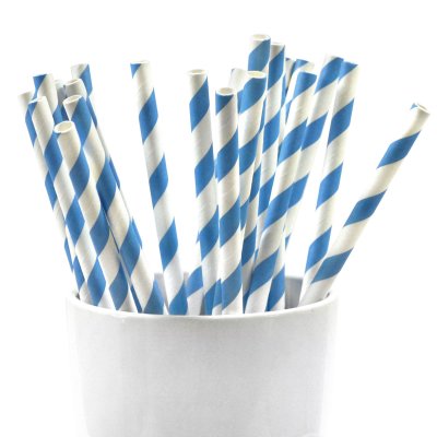 Frau WUNDERVoll® PAPIERSTROHHALME BLAU, STREIFEN / Strohhalm, Trinkhalm, Papier Strohhalm, Einweg Strohhalme, Geburtstag, Hochzeit, Feiern, Kindergeburtstag, Dekoration