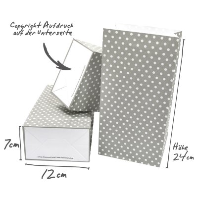 16 Papier-Geschenktüten Mit Griff – Blumen & Vögel Design (Blau/Weiß), 15x21x7 Cm
