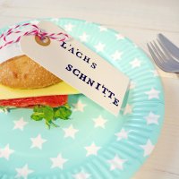Frau WUNDERVoll® PAPPTELLER TÜRKIS, STERNE, 23 cm / Einwegteller, Papierteller, Teller, Einweggeschirr, Geschirr, Hochzeit, Kindergeburtstag, Partygeschirr