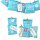 DIY Adventskalender zum Befüllen Bescherung, Papiertueten flach 13x16,5cm, beachblau Stern, Ziffern pastell